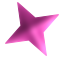 Pink 3D star with four points.