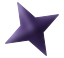 Purple 3D star with four points.