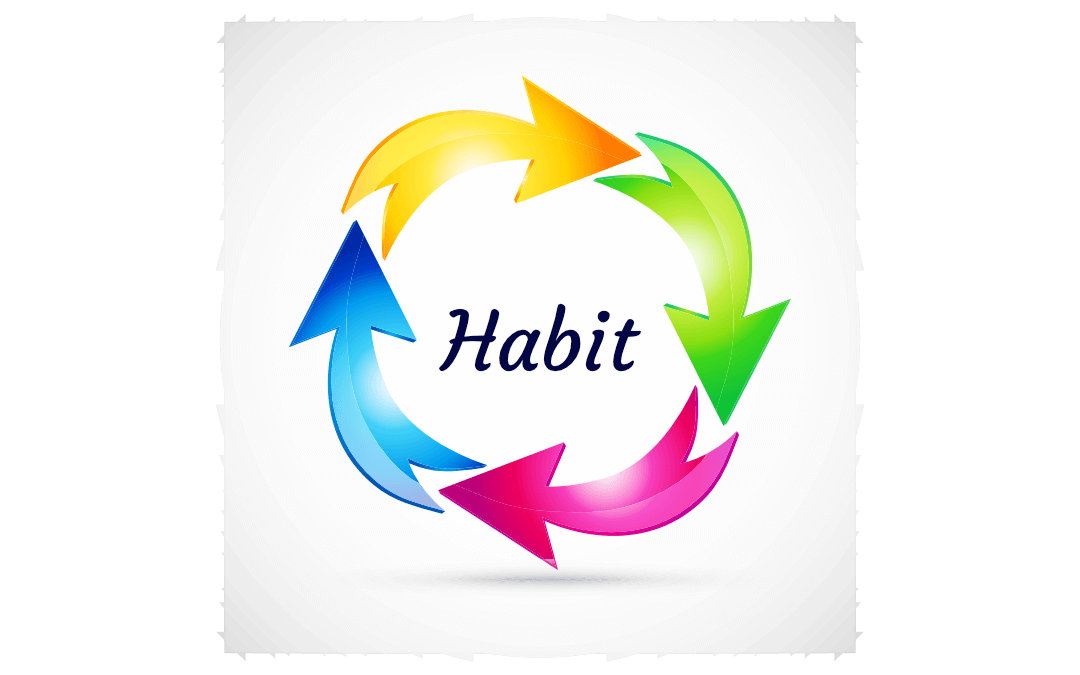 "Habit" surrounded by four arrows bent into a circle. 