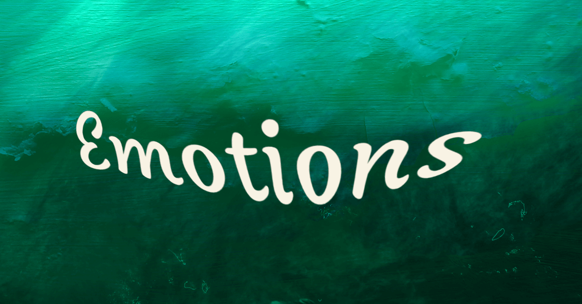 "Emotions" distorted to match the currents on the green sea in the background.