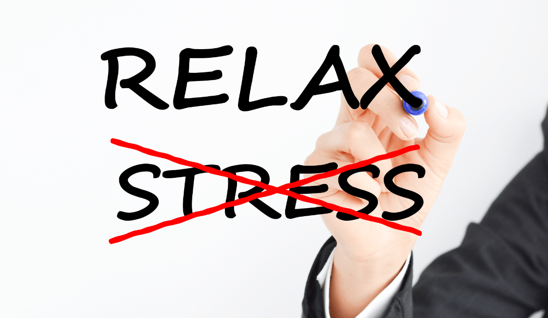 "Stress" is crossed out and replaced with "relax".