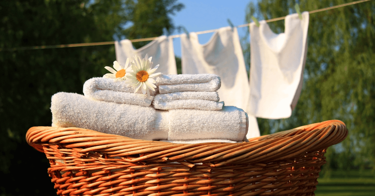 Basket with clean linen, representing the emotionally "clean" life you get after you practise emotional hygiene techniques.